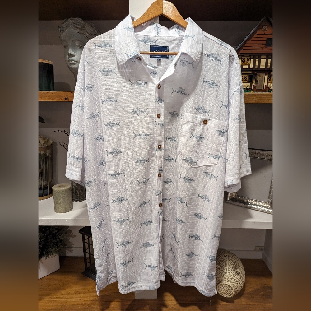 Nob Hill Button Up Resortwear Swordfish Shirt Size 2XL